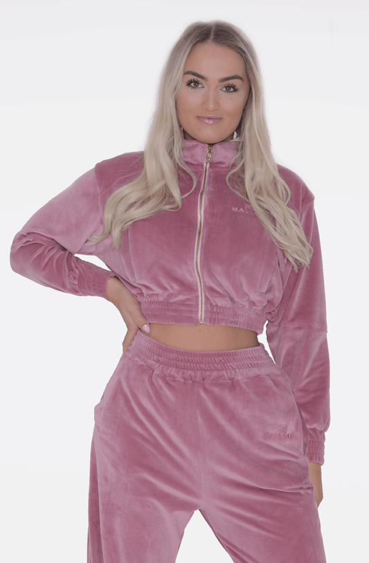 Massari Babe Velour Suit Jacket Rose